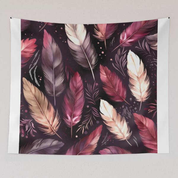 Item preview, Feathers - Burgundy, eggplant, blush, silver, black 2 designed and sold by Highlandkings.
