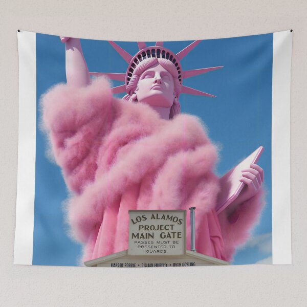Item preview, Barbenheimer: The Pink Fur Affair—Oppenheimer and Liberty Beerbie Together at Last in Los Alamos designed and sold by ignasirus.