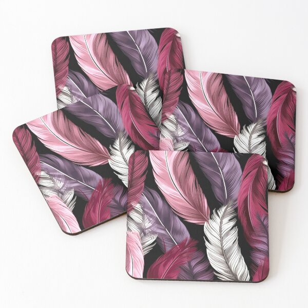 Item preview, Feathers - Burgundy, eggplant, blush, silver, black 3 designed and sold by Highlandkings.