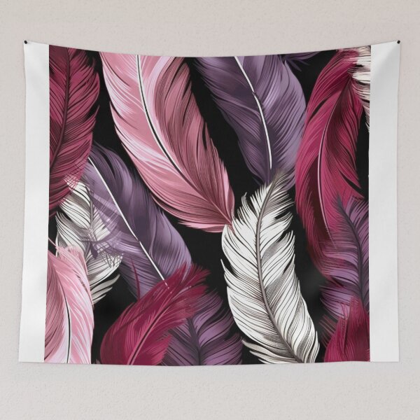 Item preview, Feathers - Burgundy, eggplant, blush, silver, black 3 designed and sold by Highlandkings.