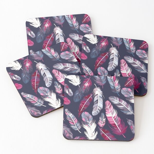 Item preview, Feathers - Burgundy, fuchsia, navy, white, silver designed and sold by Highlandkings.
