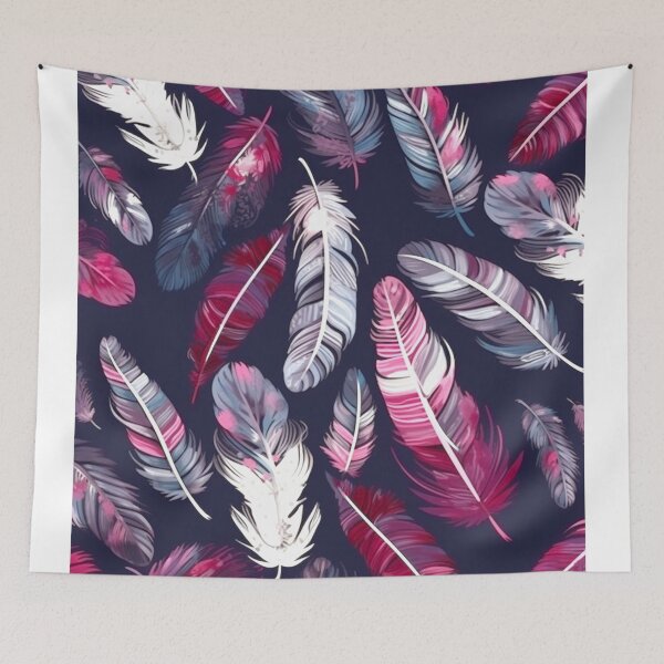 Item preview, Feathers - Burgundy, fuchsia, navy, white, silver designed and sold by Highlandkings.