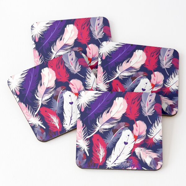 Item preview, Feathers - Burgundy, fuchsia, navy, white, silver 2 designed and sold by Highlandkings.