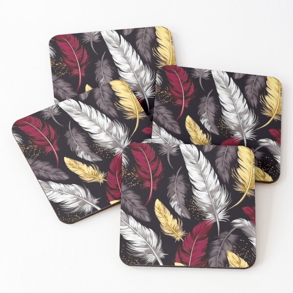 Item preview, Feathers - Burgundy, gold, white, gray, black designed and sold by Highlandkings.