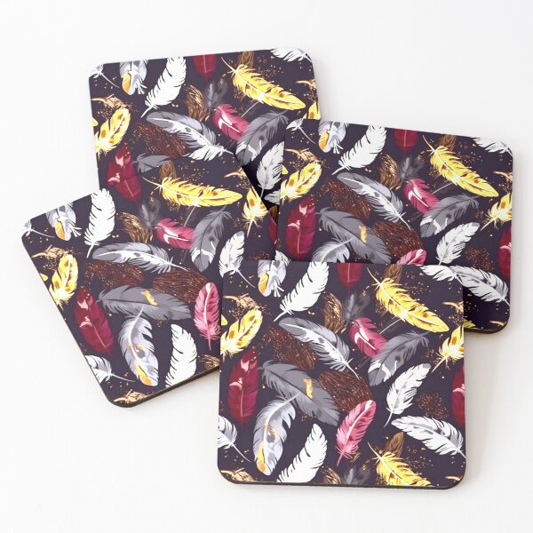 Item preview, Feathers - Burgundy, gold, white, gray, black 2 designed and sold by Highlandkings.