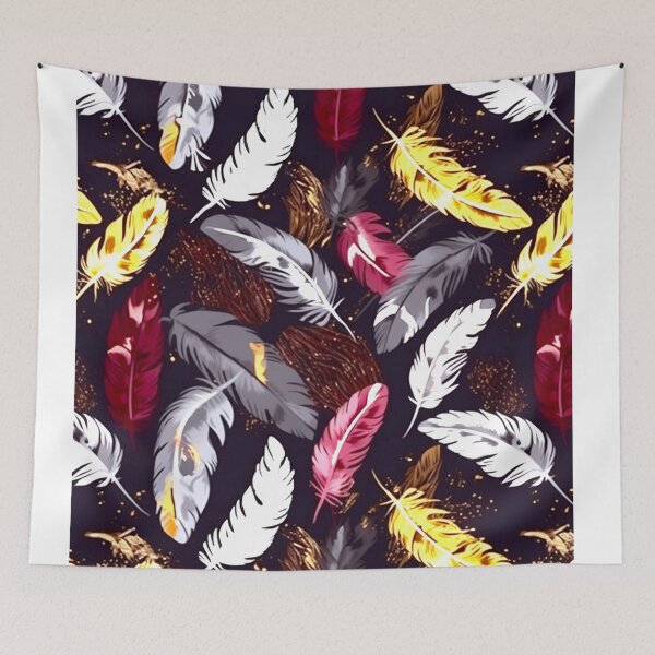 Item preview, Feathers - Burgundy, gold, white, gray, black 2 designed and sold by Highlandkings.