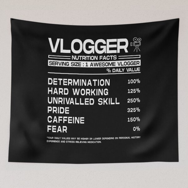 Item preview, Vlogger Nutrition Facts shirt design designed and sold by ScionEros.