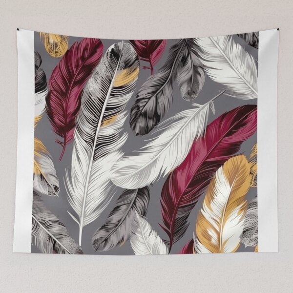 Item preview, Feathers - Burgundy, gold, white, gray, black 3 designed and sold by Highlandkings.