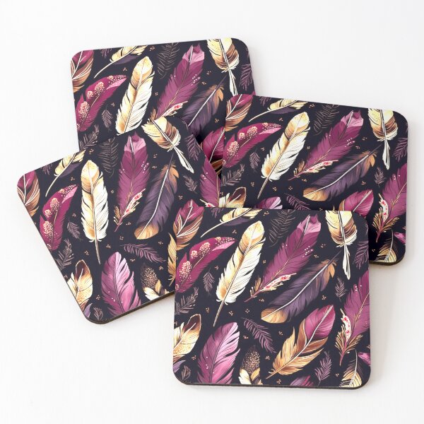 Item preview, Feathers - Burgundy, lavender, ivory, gold, black designed and sold by Highlandkings.