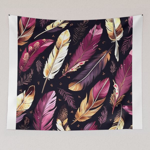 Item preview, Feathers - Burgundy, lavender, ivory, gold, black designed and sold by Highlandkings.