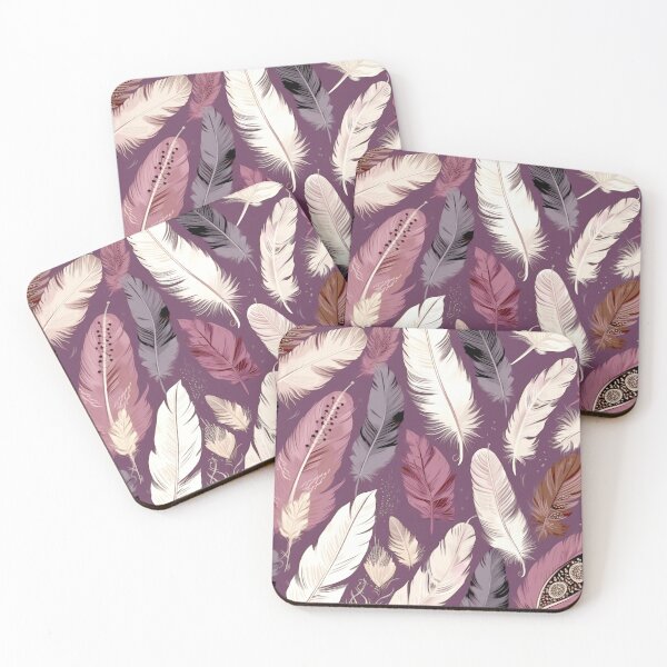Item preview, Feathers - Burgundy, lavender, ivory, gold, black 2 designed and sold by Highlandkings.