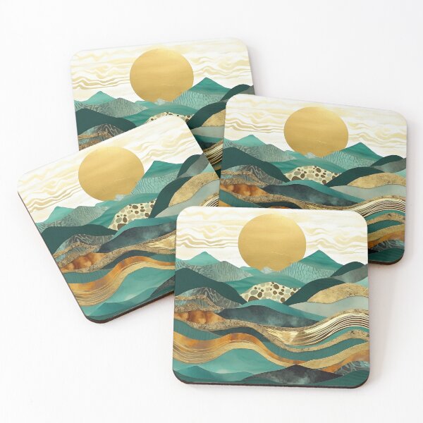 Item preview, Mountain view - golden and teal designed and sold by ZenWanderer.