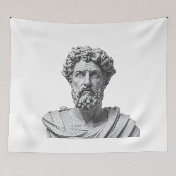 Item preview, Marcus Aurelius - M AVIRIEMRCUEI designed and sold by The Stoic Sigma.