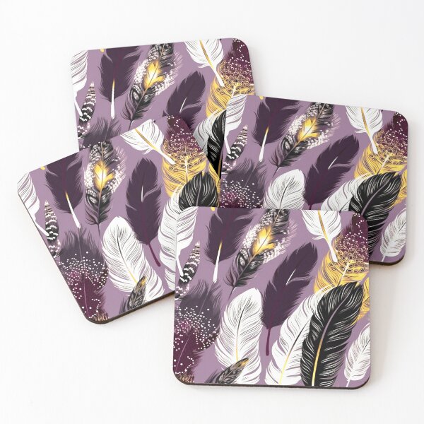 Item preview, Feathers - Burgundy, lavender, ivory, gold, black 3 designed and sold by Highlandkings.