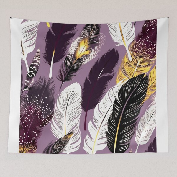 Item preview, Feathers - Burgundy, lavender, ivory, gold, black 3 designed and sold by Highlandkings.