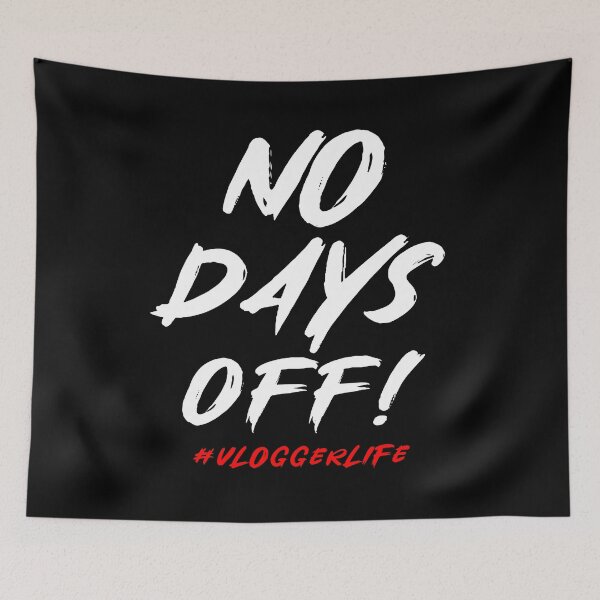 Item preview, No days off Vlogger life Graphic shirts for vloggers and influencers designed and sold by ScionEros.