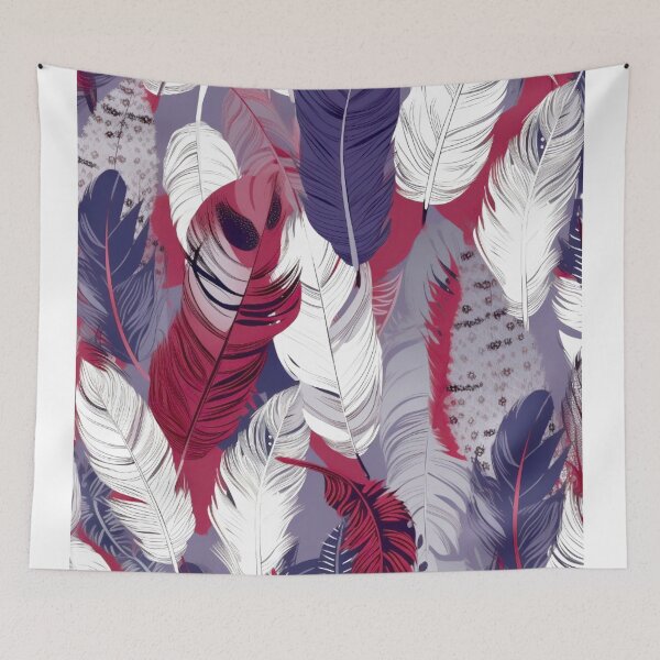Item preview, Feathers - Burgundy, navy, gray, white, black designed and sold by Highlandkings.