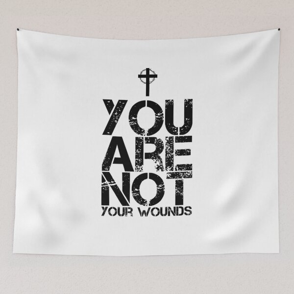 Item preview, You Are Not Your Wounds Christian Encouragement - Black designed and sold by CrossAndCrown.
