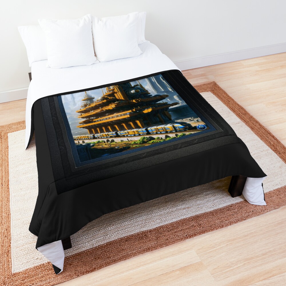The Claymatron Of Trenous 5 Science Fiction Industrial AI Concept Art by Xzendor7 Decorative Comforter