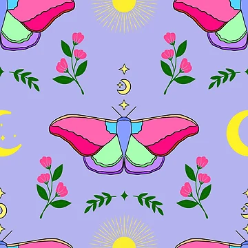 Artwork thumbnail, Colorful Moth Pattern by JMDesignHouse