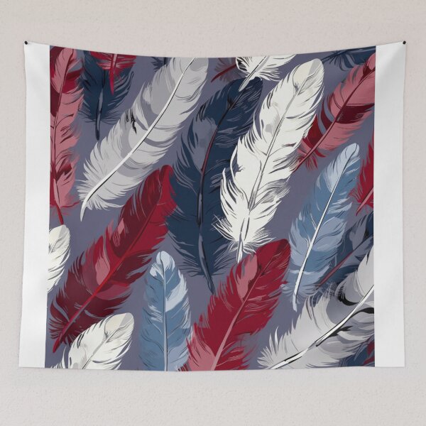 Item preview, Feathers - Burgundy, navy, gray, white, black 2 designed and sold by Highlandkings.