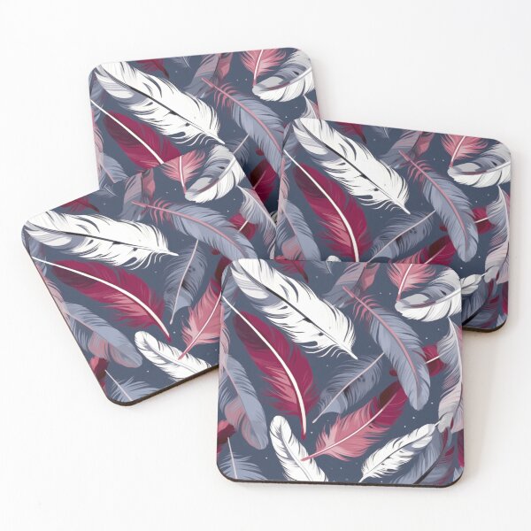 Item preview, Feathers - Burgundy, navy, gray, white, black 3 designed and sold by Highlandkings.