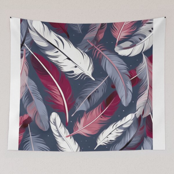 Item preview, Feathers - Burgundy, navy, gray, white, black 3 designed and sold by Highlandkings.