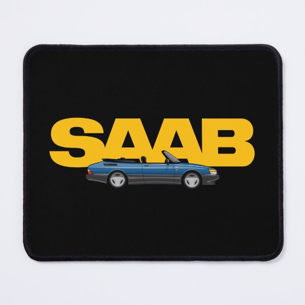 Item preview, Saab 900 Aero convertible Illustration Blue Yellow designed and sold by blackdogshop.