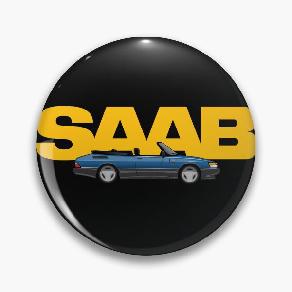 Item preview, Saab 900 Aero convertible Illustration Blue Yellow designed and sold by blackdogshop.