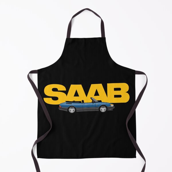 Item preview, Saab 900 Aero convertible Illustration Blue Yellow designed and sold by blackdogshop.