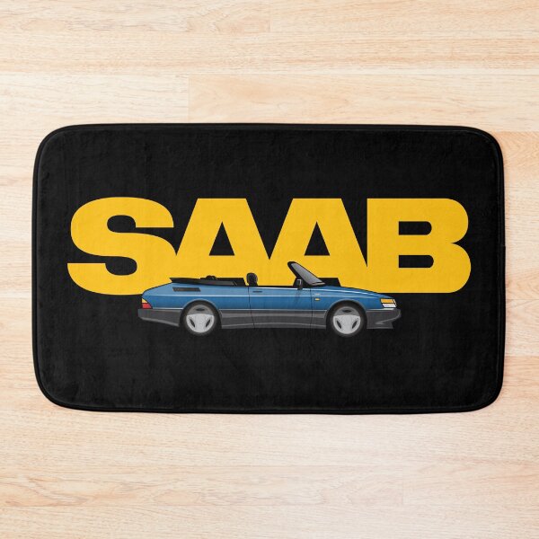 Item preview, Saab 900 Aero convertible Illustration Blue Yellow designed and sold by blackdogshop.
