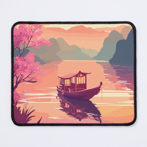 Item preview, Japanese boat on lake designed and sold by Tijanaworldwide.