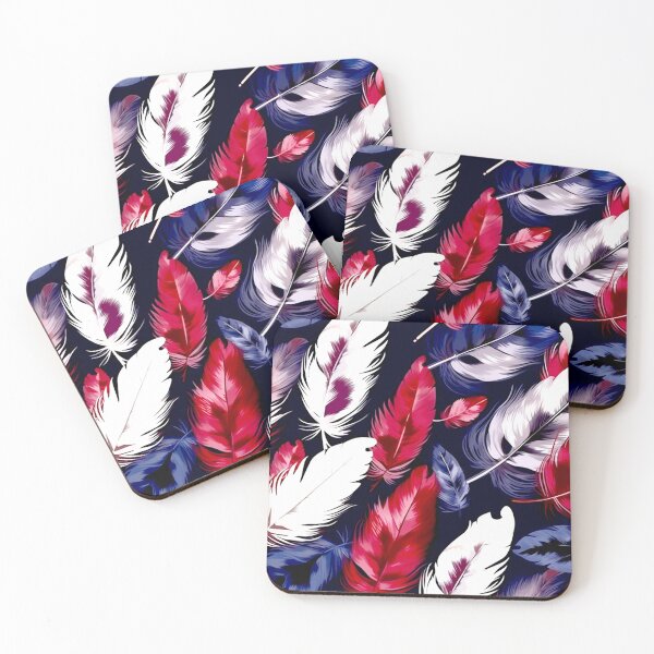 Item preview, Feathers - Burgundy, navy, gray, white, black 4 designed and sold by Highlandkings.