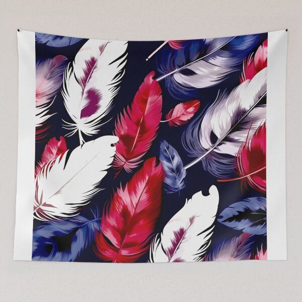 Item preview, Feathers - Burgundy, navy, gray, white, black 4 designed and sold by Highlandkings.