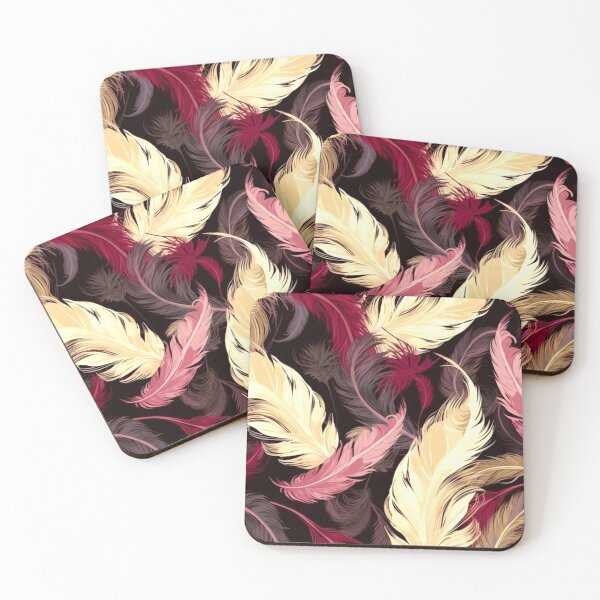 Item preview, Feathers - Burgundy, pink, ivory, gold, black designed and sold by Highlandkings.