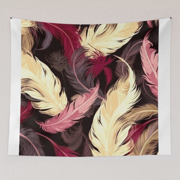Item preview, Feathers - Burgundy, pink, ivory, gold, black designed and sold by Highlandkings.