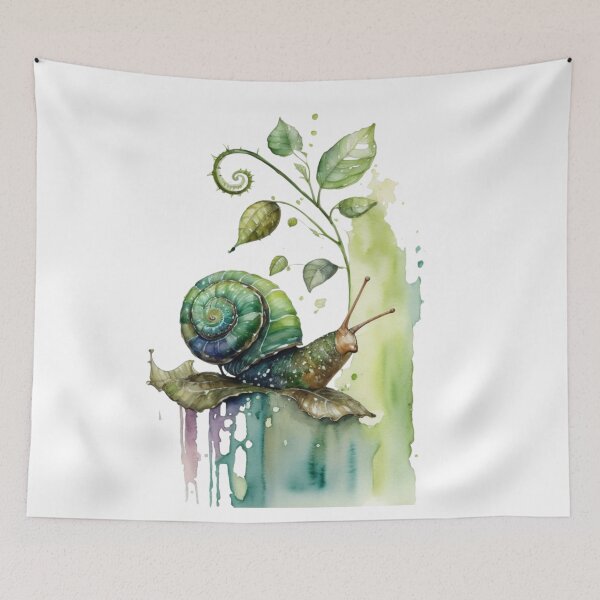 Item preview, Enchanting Snail's Journey through Leafy Oasis designed and sold by WildSpiritPaint.
