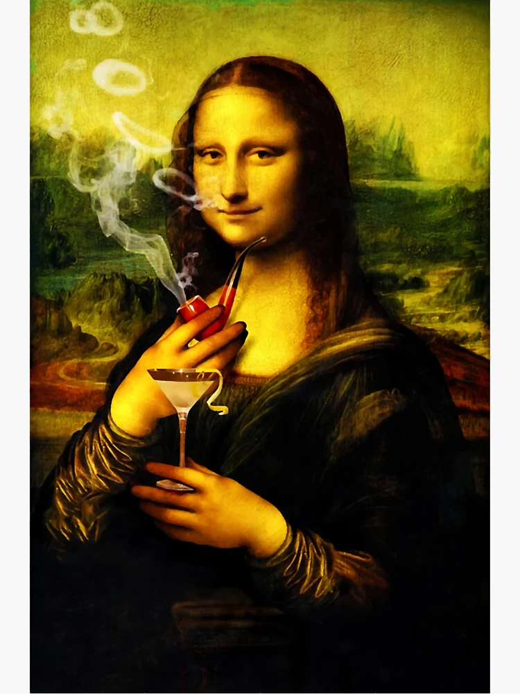 Vintage 1990's Size XL Mona Lisa Smoking Reefer Blunt Pot
