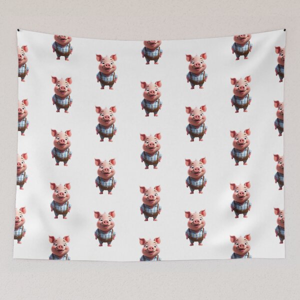 Item preview, Cute smiling happy pig piggy sow workman designed and sold by w1ckerman.