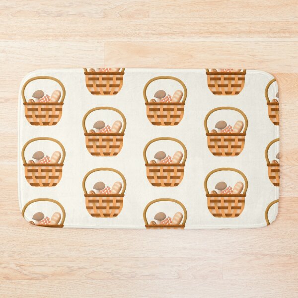 Item preview, Basket of mushrooms, bread, and berries cottagecore and hygge sticker by DozyJov designed and sold by DozyJov.