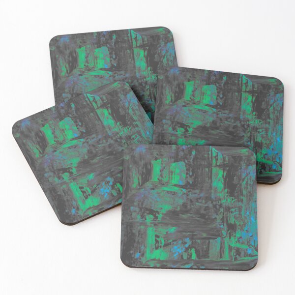 Artikelvorschau, Strukturierte Spachtelmalerei Schwarz Grün Blau entworfen und verkauft von abstractwhimsy.