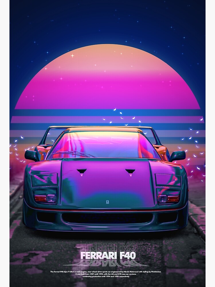 Ferrari F40 Synthwave Poster for Sale by aliigal