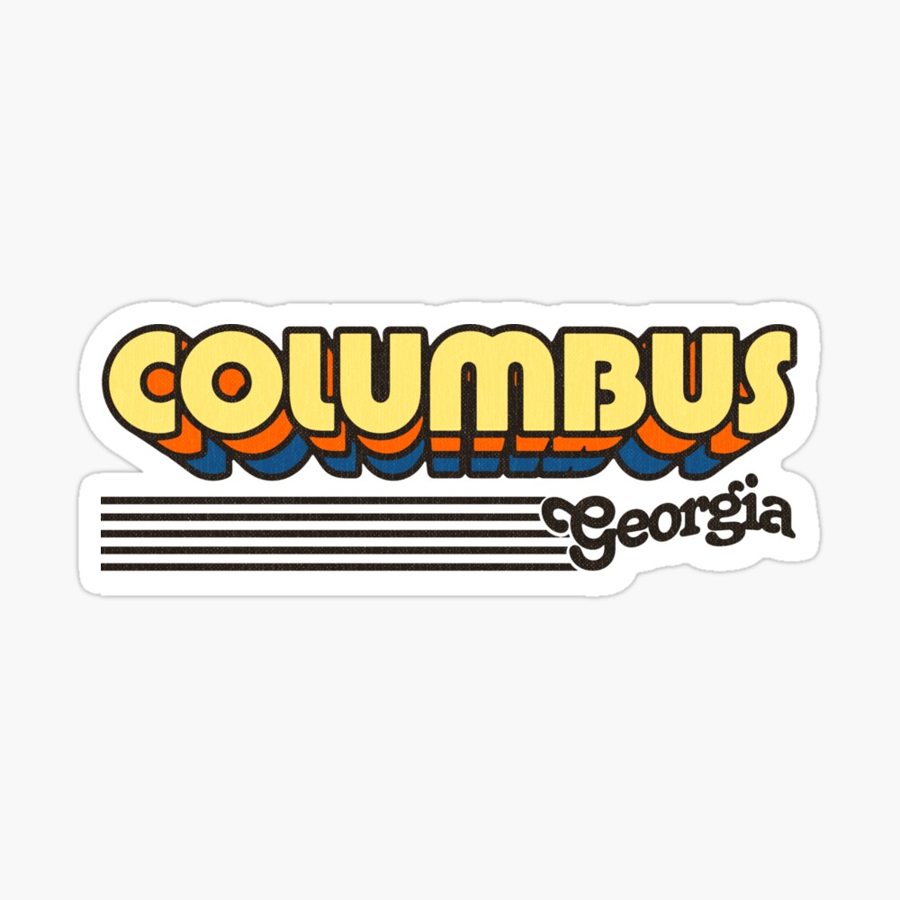Columbus, Georgia | Retro Stripes Sticker
