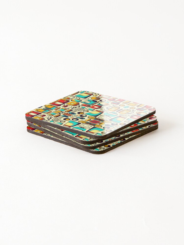 Thumbnail 4 of 5, Coasters (Set of 4), Retro Cooking Pattern designed and sold by DesignsCreative.