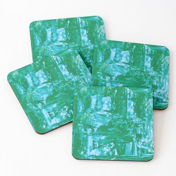 Item preview, Textured Palette Knife Painting Green Blue designed and sold by abstractwhimsy.
