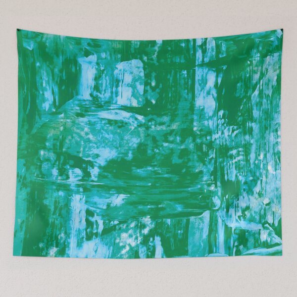 Item preview, Textured Palette Knife Painting Green Blue designed and sold by abstractwhimsy.