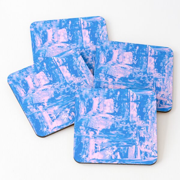 Item preview, Textured Palette Knife Painting Blue Pink designed and sold by abstractwhimsy.