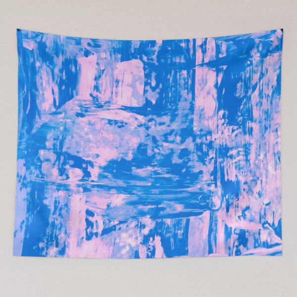 Item preview, Textured Palette Knife Painting Blue Pink designed and sold by abstractwhimsy.