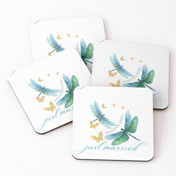 Item preview,  Romantic "Just married"  Wedding Day Wishes & Proposal Dragonfly Sticker designed and sold by MuditasEyes.