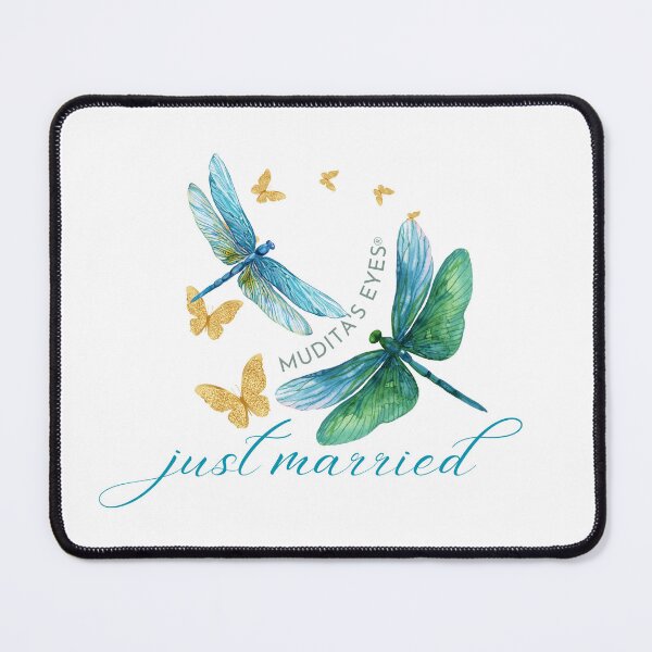 Item preview, Romantic "Just married" Wedding Day Wishes & Proposal Dragonfly Sticker designed and sold by MuditasEyes.